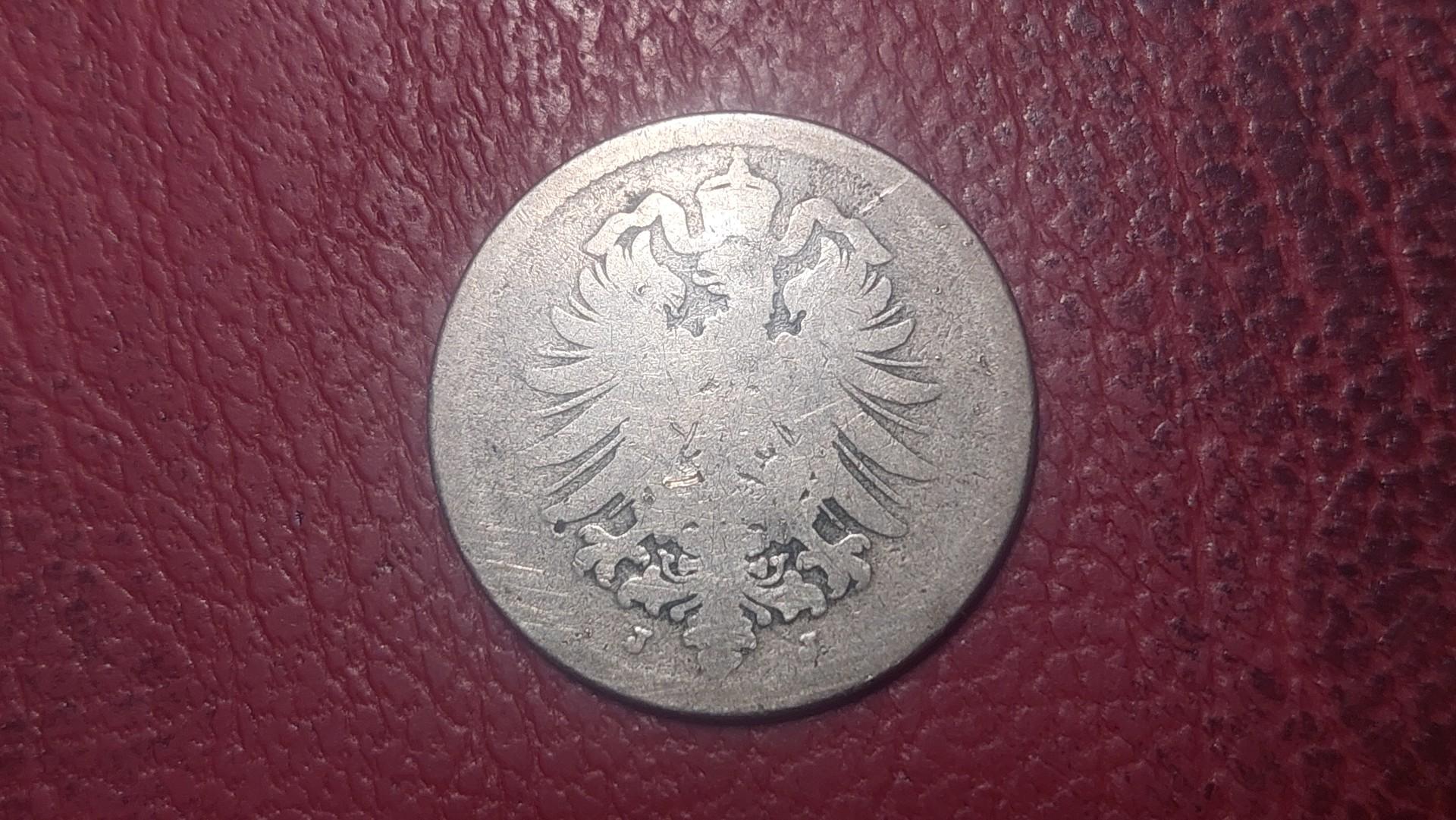 Vokietija 10 pfenigų, 1875J KM# 4
