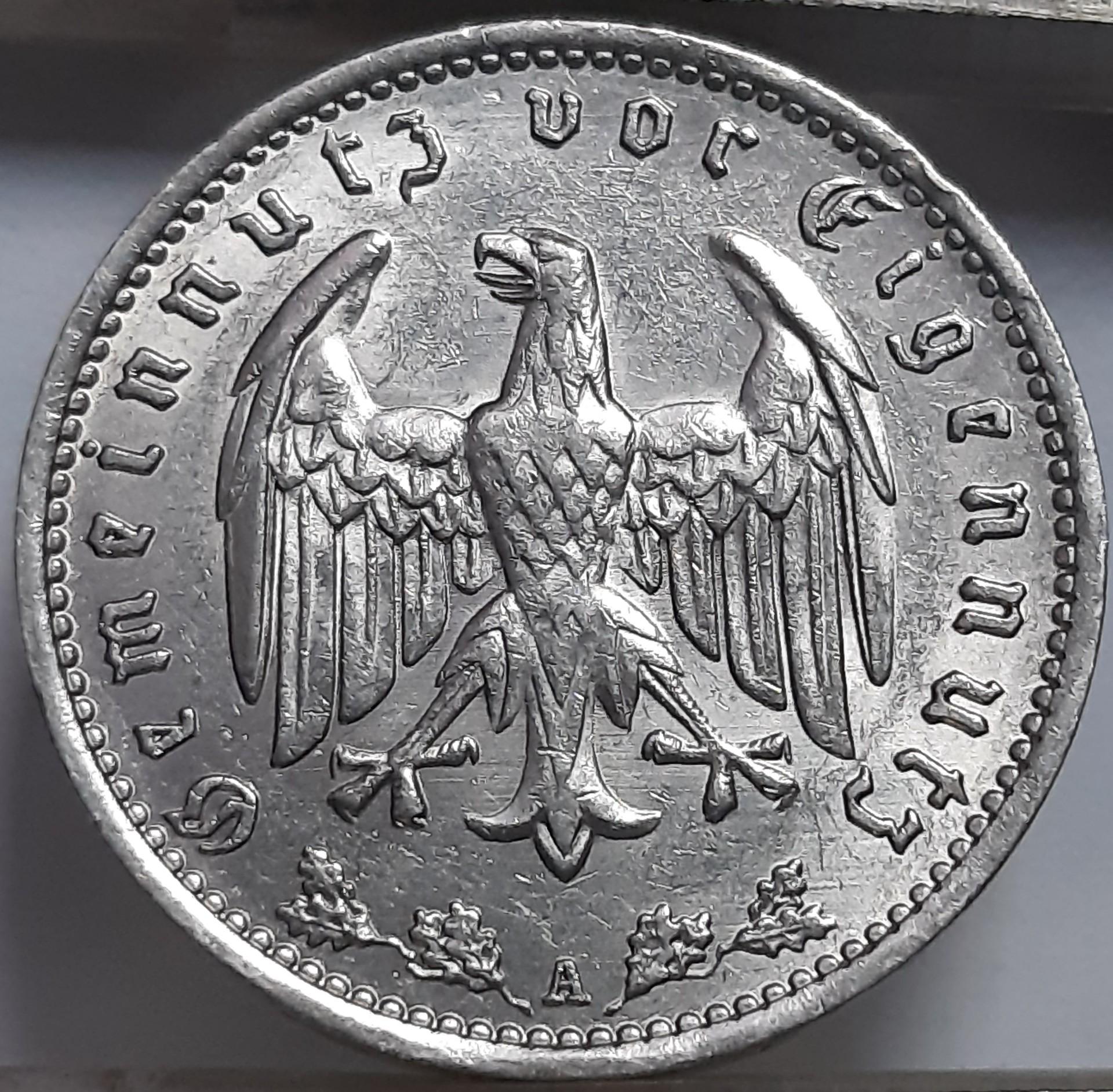 Vokietija 1 Reichsmarkė A 1933 KM#78 (6215)