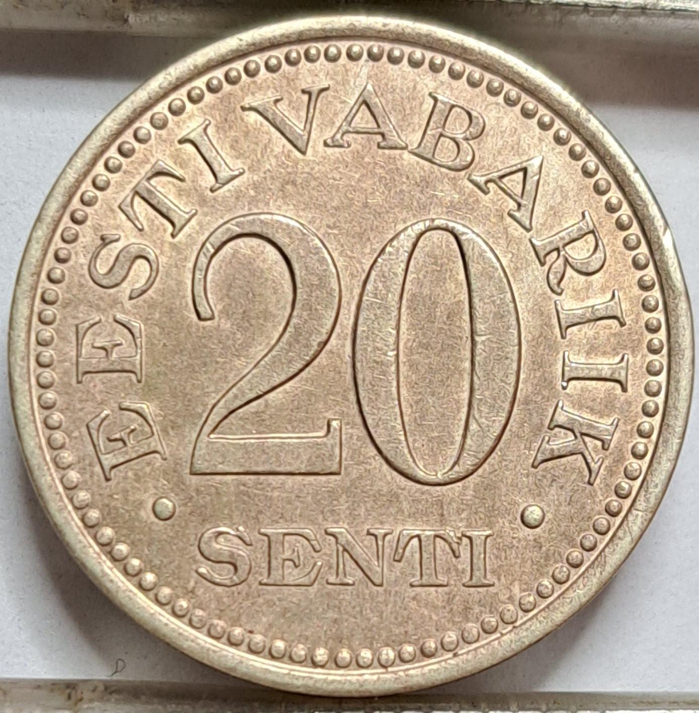 Estija 20 Sentų 1935 KM#17 (6213 )
