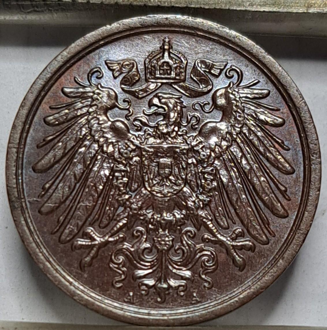 Vokietija 2 Pfenigai 1904 A KM#16 (6447)