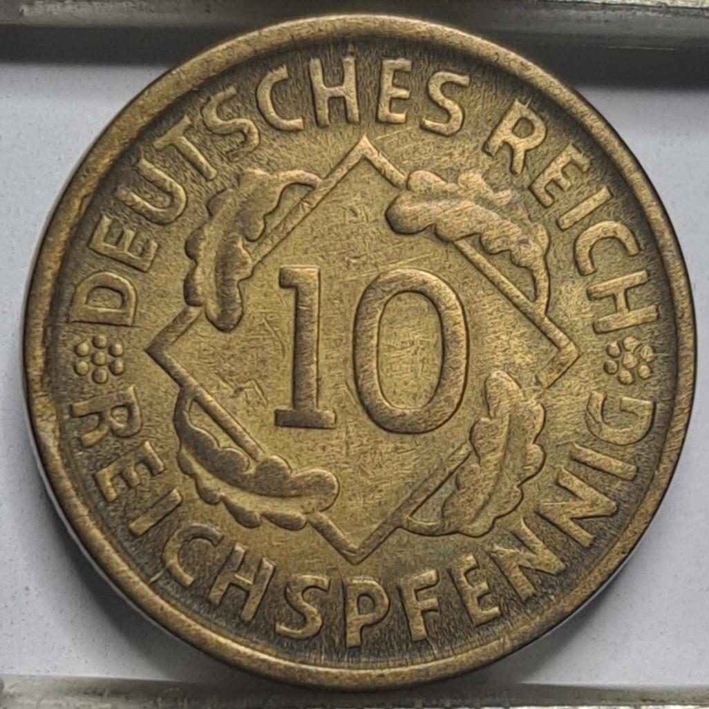 Vokietija 10 reichspfenigu D 1925 KM#40 (6552)