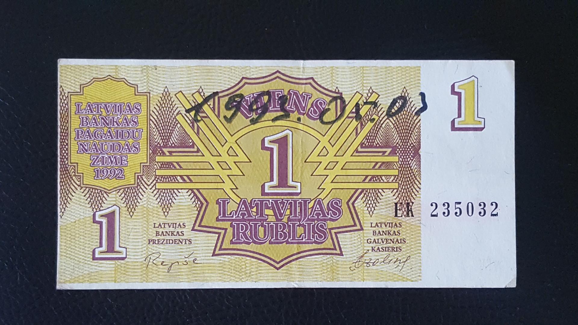 1992 Viens Latvijas Rublis