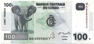 Kongo DR. 100 frankų ( 2007 ) UNC