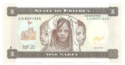 Eritrėja. 1 nakfa ( 1997 ) UNC