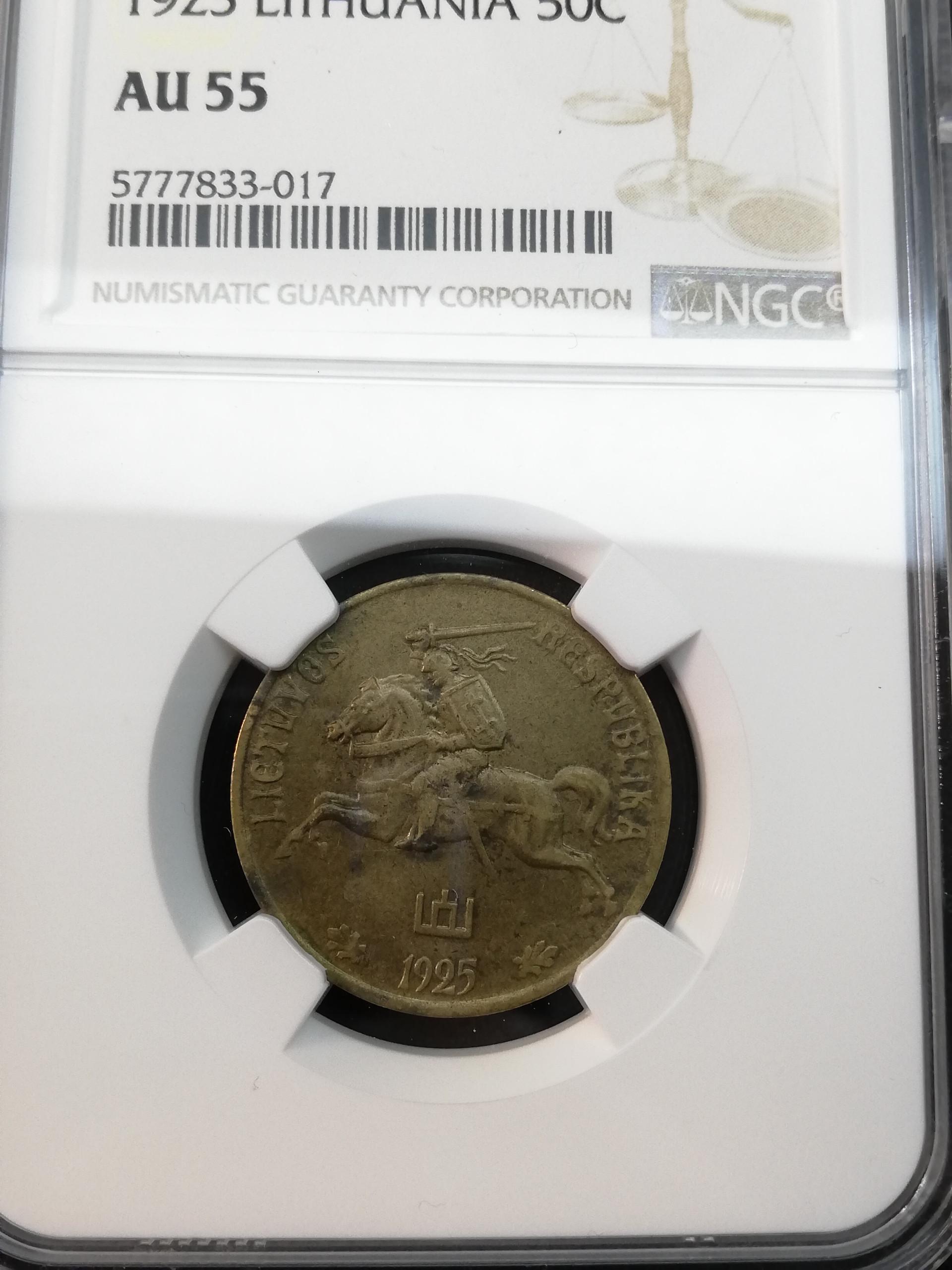 1925 50 centų AU 55