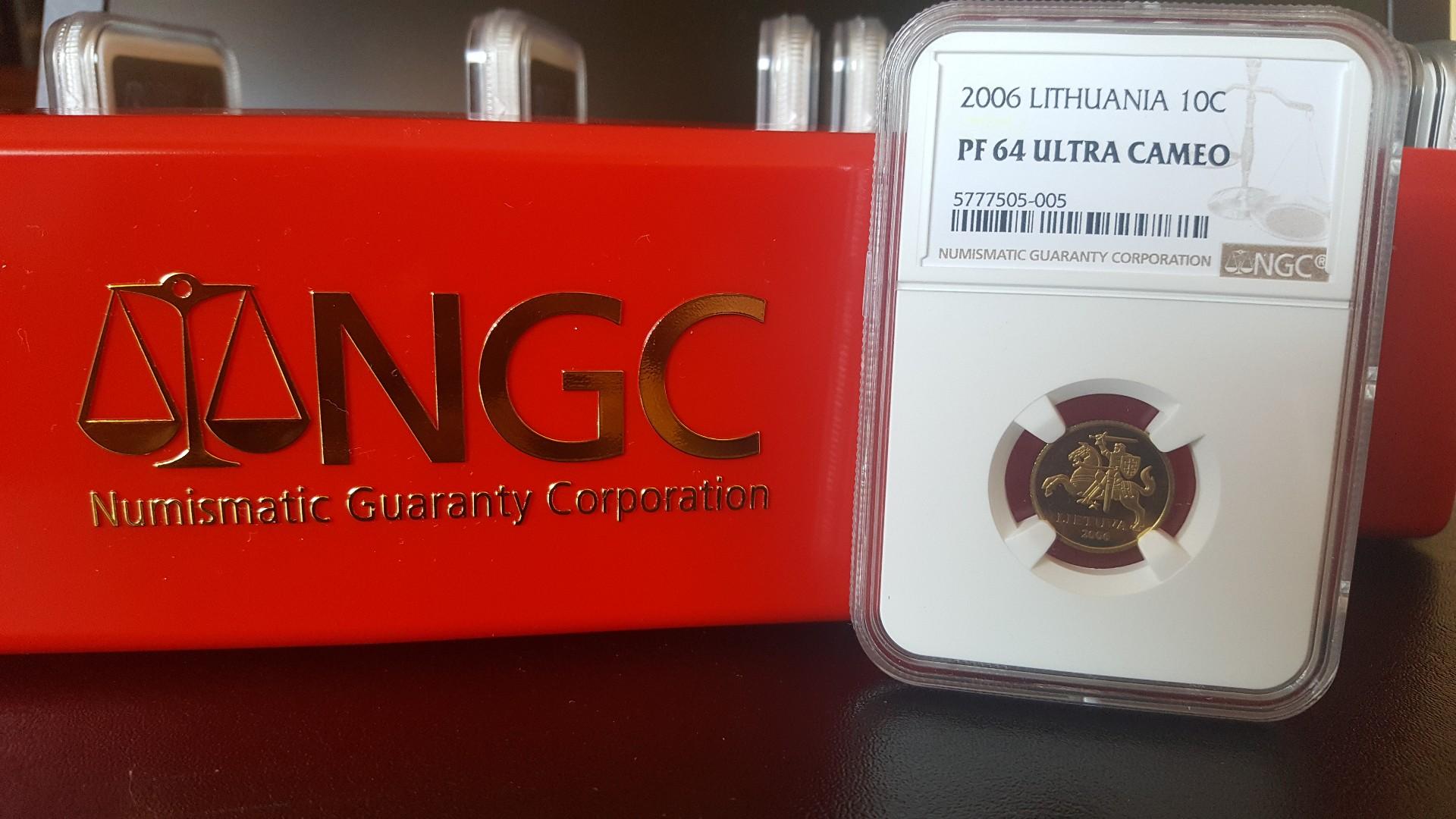 2006 m. 10 centų proof NGC UNC PF 64 Ultra Cameo