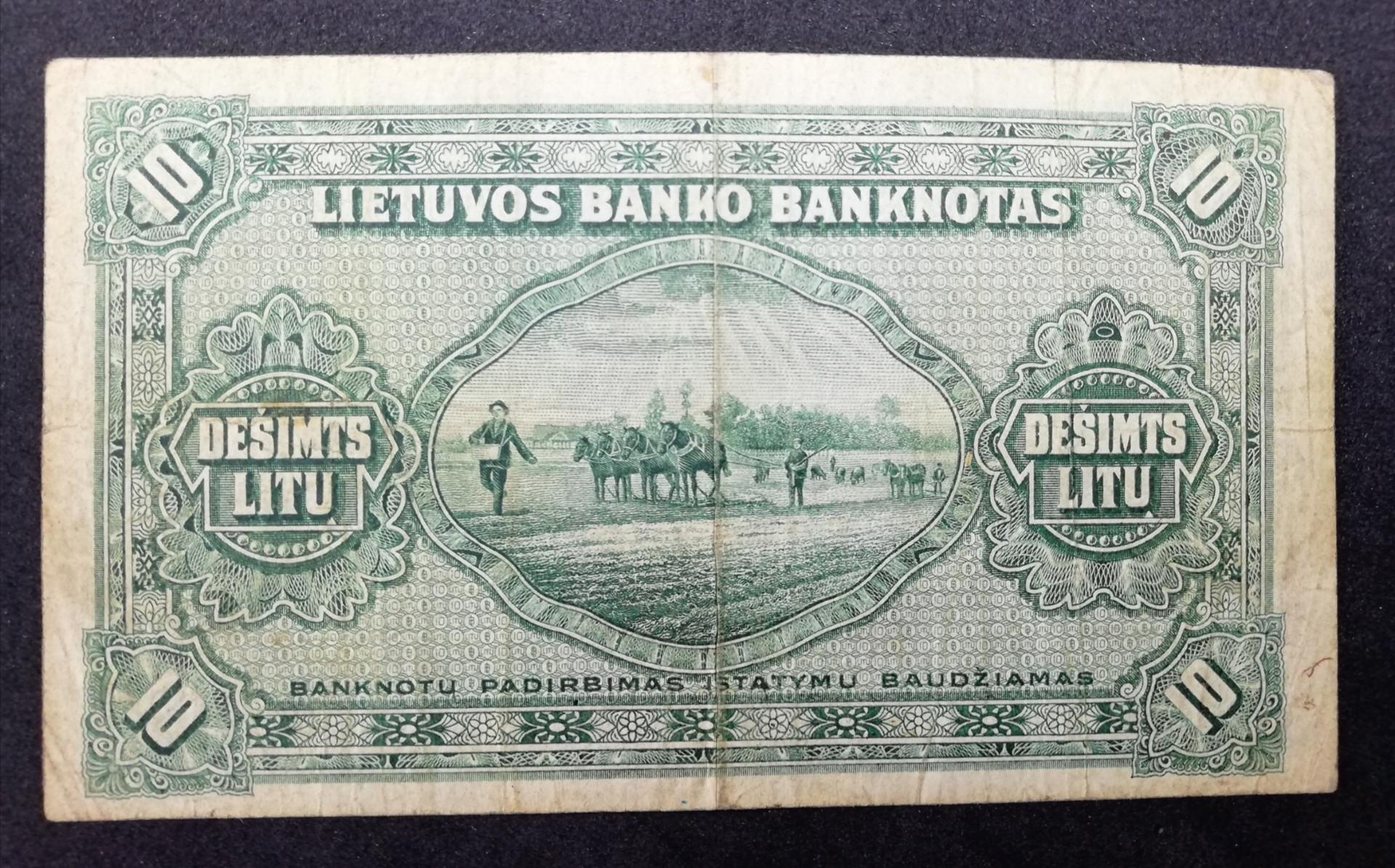 1927 metų 10 litų banknotas