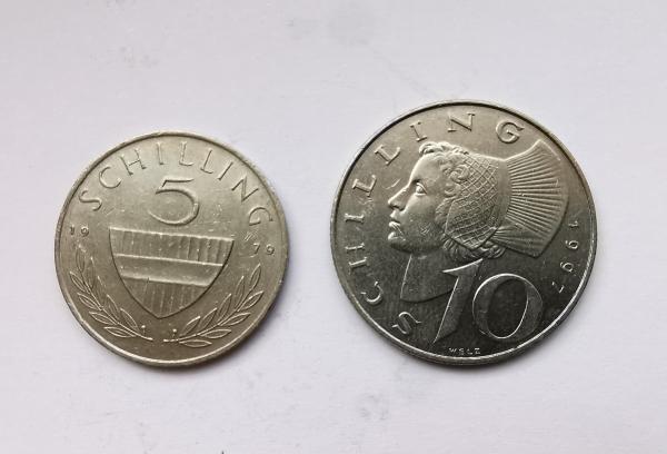 Austrija 5 ir 10 šilingų 