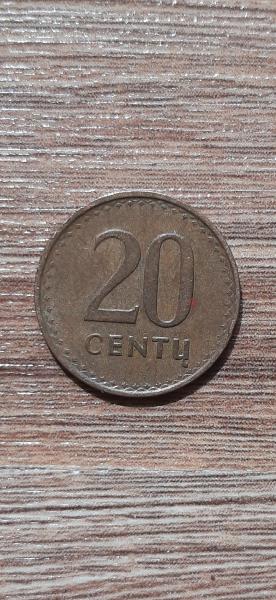 Lietuva 20 Centų 1991 KM#89