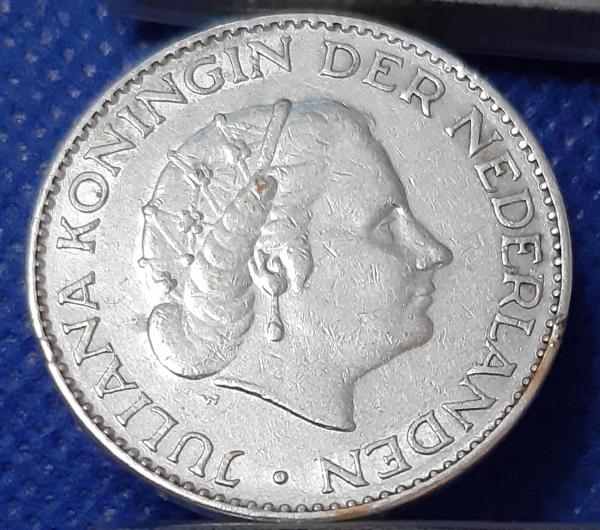 Nyderlandai 1 Guldenas 1955 KM#184 Sidabras (424)
