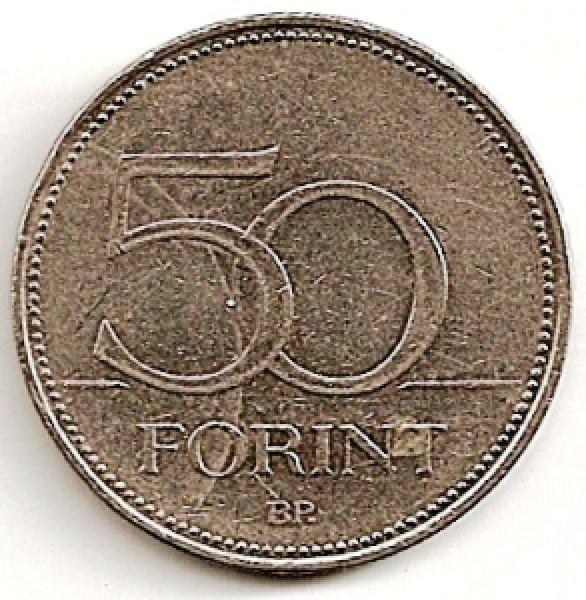 Vengrija. 50 forintų (  2007 ) XF