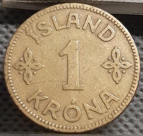Islandija 1 Krona 1925 KM#3 (1097)