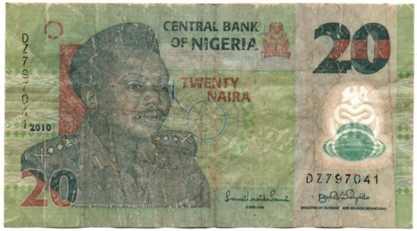 Nigerija. 20 nairų (2012 ) VF