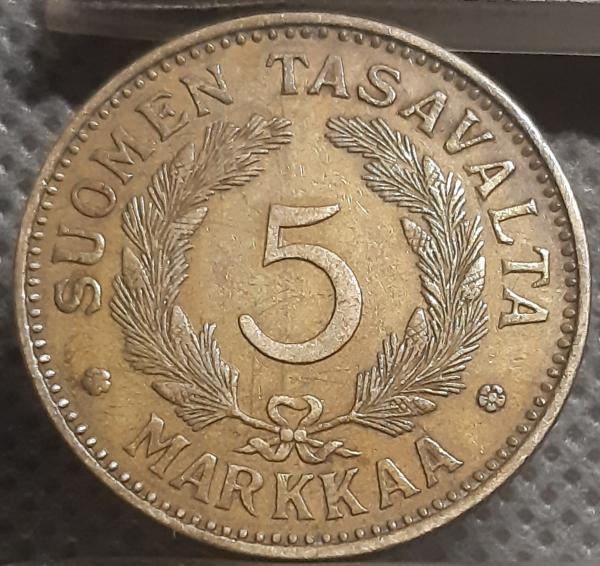 Suomija 5 Markės 1931 KM#31 (1338)