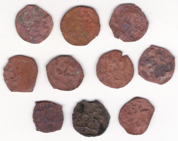 Dešimt lenkiškų 15-16 a. denarų