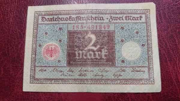 Darlehnskassenschein 2 Mark Germany 1920