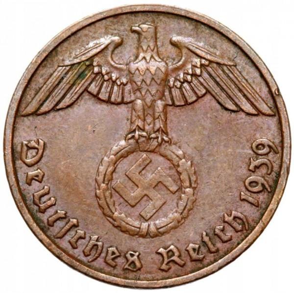 2 reichspfenigai Vokietija, 1939m. G