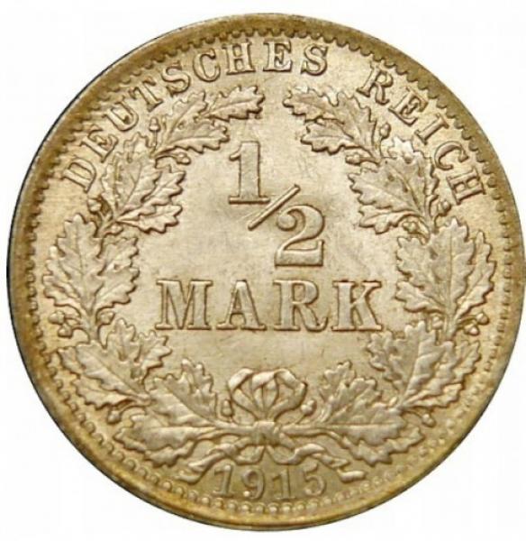  1/2 mark, Vokietija, 1915m. A