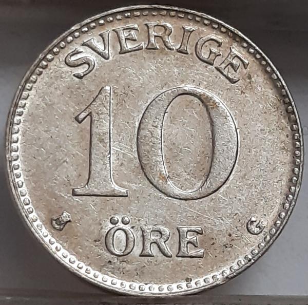 Švedija 10 Erių 1941 KM#780 Sidabras (3127)