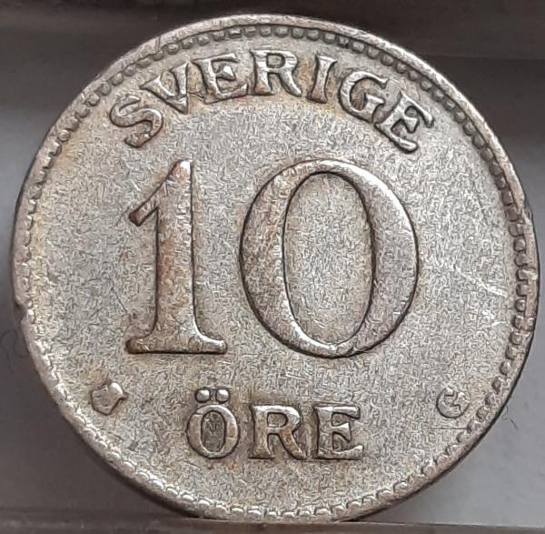 Švedija 10 Erių 1938 KM#780 Sidabras (3132)