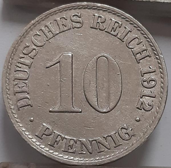 Vokietija 10 Pfenigų 1912 A KM#12 (3892)
