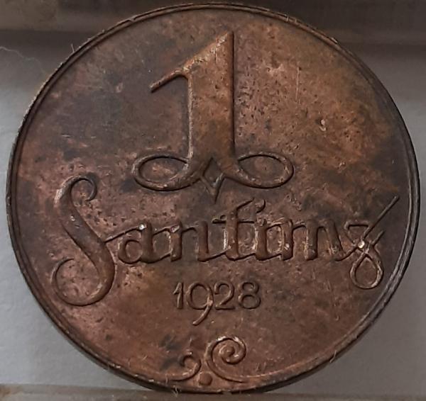 Latvija 1 Santimas 1928 KM#1 Bronza (4506)