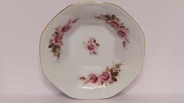 Lindner porceliano rankų d. dubenėlis su violėtinėm gėlėm