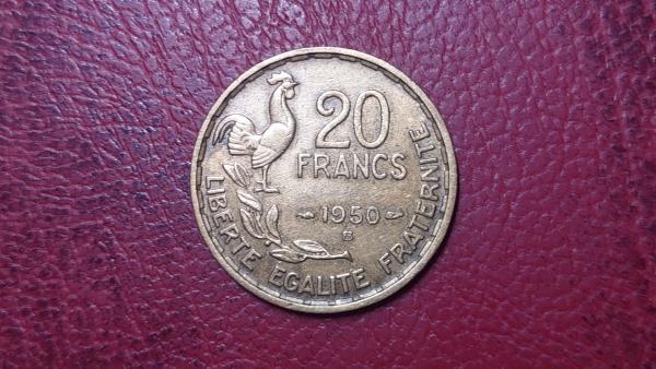 Prancūzija 20 frankų, 1950B KM# 916