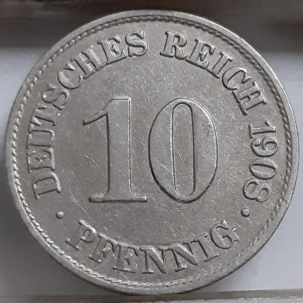 Vokietija 10 Pfenigų 1908 A KM#12 (5063)