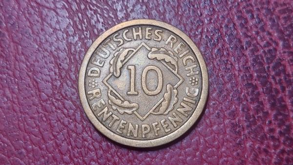 Vokietija 10 rentenpfenigų, 1924A KM# 33