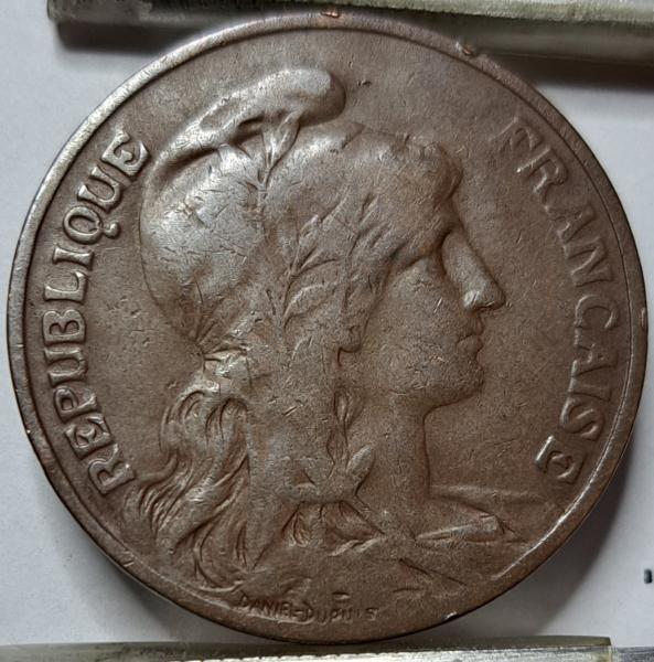 Kupčius aukcionas - Prancūzija 10 Santimų 1914 KM#843 Bronza (5372)