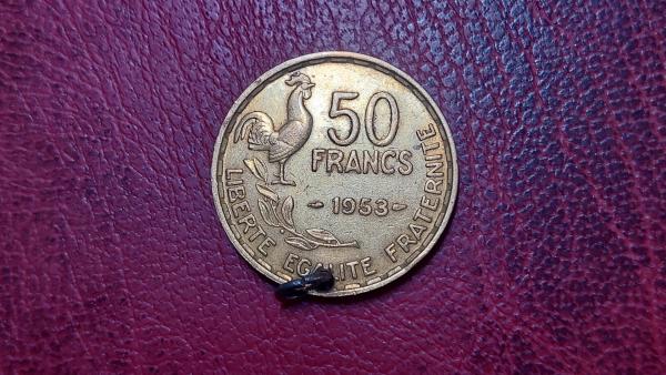Moneta-pakabukas Prancūzija 50 frankų, 1953
