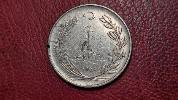 Turkija 1 lira, 1964 KM# 889a.1
