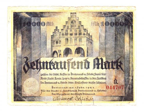 1.2.1923 Dortmund 10000 Mark #044707