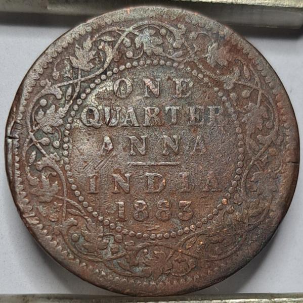Kupčius aukcionas - Indija - Britų ¼ Anos 1883 KM#486 Varis (6090)