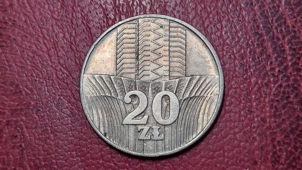 Kupčius aukcionas - Lenkija 20 zlotų, 1974 Y# 67 20 ZŁOTYCH reverse