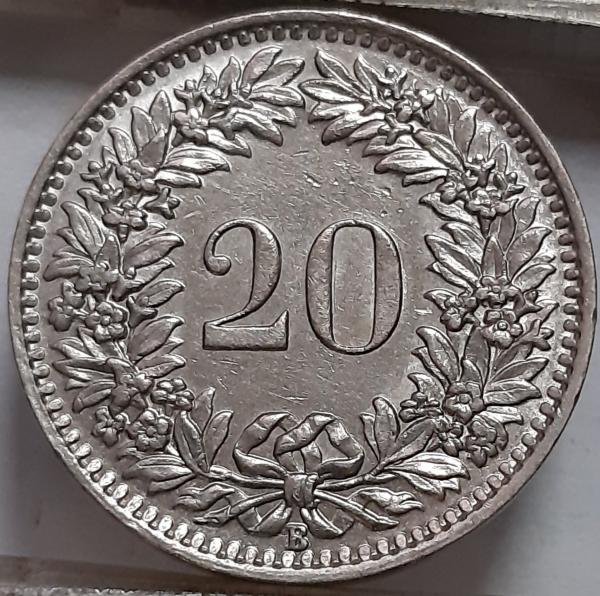Šveicarija 20 Rapenų 1939 KM#29a (6154)