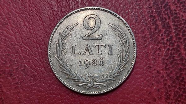 Latvija 2 latai, 1926 KM# 8 AG 0.835