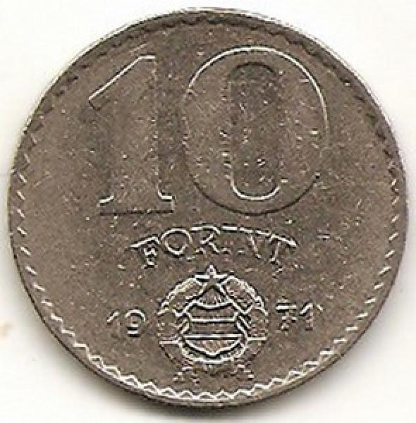 Vengrija. 10 forintų ( 1971 ) XF