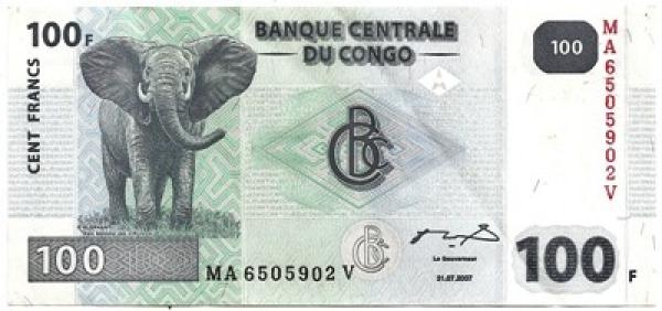 Kongo DR. 100 frankų ( 2007 ) UNC