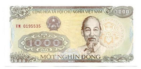 Vietnamas. 1000 dongų ( 1988 ) UNC