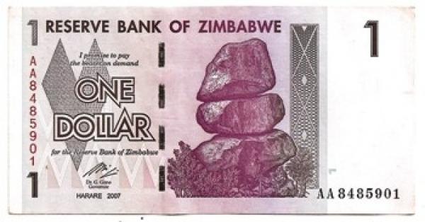 Zimbabvė. 1 doleris ( 2007 )  VF+