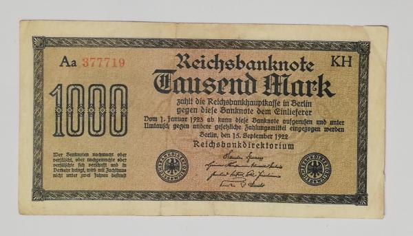 1922 tausend mark
