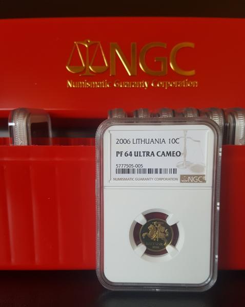 2006 m. 10 centų proof NGC UNC PF 64 Ultra Cameo