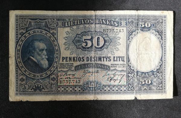 1928 metų penkiasdešimt litų banknotas
