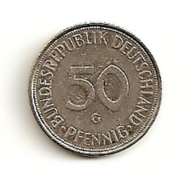 Vokietija. 50 feningų ( 1981 F ) XF